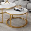 Couchtisch-Set Montreal Weiß/Gold 77 x 40 cm 2 Teile Vicco Bild 5