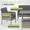 Juskys 'Turin' Outdoor Sitzgruppe für 7 Personen, Polyrattan, 120 x 70 cm, Grau Bild 5