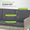 Juskys 'Turin' Outdoor Sitzgruppe für 7 Personen, Polyrattan, 120 x 70 cm, Grau Bild 3