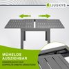 Juskys Gartentisch Laki 80x80 cm ausziehbar - Aluminium Esstisch zum Ausziehen - große Tischplatte - Alu Tisch Balkonmöbel Gartenmöbel Anthrazit Bild 5
