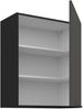Küchen Hängeschrank 60 cm ARIA Graphite ultra matt + Schwarz matt, hochwertige Fronten mit Anti Fingerprint Beschichtung Küchenzeile Küchenblock Bild 3