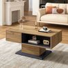 Moderner Couchtisch mit doppelseitigem Stauraum, großem Ablagefach und zusätzlichem Innenfach – vielseitiger Wohnzimmertisch mit praktischem Ordnungsdesign Bild 2
