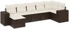 vidaXL 7-tlg. Garten-Sofagarnitur mit Kissen Braun Poly Rattan 3222882 Bild 2