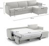Dmora Schlafsofa mit Halbinsel Scordia, Verwandelbares Ecksofa für das Wohnzimmer, gepolstert, abnehmbar, 100 % Made in Italy, 260x160 h90 cm, Hellgrau Bild 3
