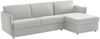 Dmora Schlafsofa mit Halbinsel Scordia, Verwandelbares Ecksofa für das Wohnzimmer, gepolstert, abnehmbar, 100 % Made in Italy, 260x160 h90 cm, Hellgrau Bild 2