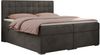 Boxspringbett, Doppelbett, Polsterbett mit Kopfstütze - CARMEN - 180x200cm - Dunkelgrau Velours - H4 Bild 3