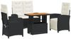 vidaXL 4-tlg. Garten-Essgruppe mit Kissen Schwarz Poly Rattan 3277324 Bild 2