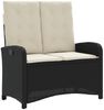 vidaXL 4-tlg. Garten-Essgruppe mit Kissen Schwarz Poly Rattan 3277324 Bild 3