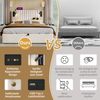 Polsterbett 140x200 cm mit Bettkasten, USB/Type-C und Leselicht, Baumwollstoff in Beige, ohne Matratze Bild 5