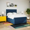 vidaXL Boxspringbett mit Matratze Blau 140x200 cm Stoff 3292831 Bild 4