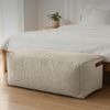 Green Bean® Indoor Sitzhocker Pouf 70x33x28cm EPS-Perlen Füllung -Home Linen Kuschelig Weich Waschbar - Drinnen Bodenkissen Liegekissen Sitzkissen Sitzhocker Sessel Kinder Erwachsene Stoff Sand Bild 2