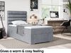 MEBLINI Boxspringbett KARIM 80x200 cm mit Bettkasten - H4/Grau Samt Gepolstert Einzelbett mit Topper & Taschenfederkern-Matratze - 80x200 Links Bild 4