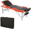 ALUMINIUM 3 ZONEN MASSAGELIEGE THERAPIELIEGE SCHWARZ ORANGE + TASCHE LIEGE Bild 2