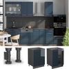 Küchenunterschrank Fame-Line Dunkelblau Hochglanz 60 cm , AP Marmor Vicco Bild 4