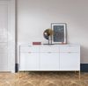 Selsey 'Vellore' Sideboard 3-türig, weiß mit goldfarbenem Gestell, ca. 83 x 154 x 39 cm Bild 2