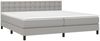 Boxspringbett mit Matratze & LED Stoff Hellgrau 200x200 cm, Härtegrad: H2 [3133501] Bild 3