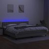 Boxspringbett mit Matratze & LED Stoff Hellgrau 200x200 cm, Härtegrad: H2 [3133501] Bild 4