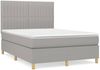 vidaXL Polsterbett mit Matratze Hellgrau 140x200 cm Stoff Bild 2