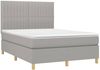 vidaXL Polsterbett mit Matratze Hellgrau 140x200 cm Stoff Bild 3