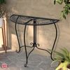 Beistelltisch Metalltisch Garten Vintage Style halbrund klappbar schwarz-kaffeebraun Bild 3