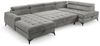 Wohnlandschaft Schlafsofa AGNESA Stoff Salvador Grau Ottomane Links Bild 5