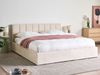 Bett mit Stauraum DREUX Samtstoff Hellbeige 180 x 200 cm Bild 3