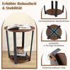 COSTWAY Beistelltisch, rund, Nachttisch Holz, Metallrahmen Bild 4