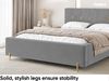 MEBLINI Polsterbett 200x200 mit Lattenrost mit Matratze – FABIO – Grau Samt – Doppelbett mit Bettkasten - Stauraumbett - Kopfteil Bett mit Stauraum Bild 5