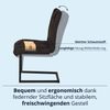 KHG 2er Set Esszimmerstühle Bezug aus Mikrofaser Schwarz | Freischwinger bis 110 kg - Küchenstuhl, Schwingstuhl, Polsterstuhl mit Schaumstofffüllung und Wellenfederung Bild 4
