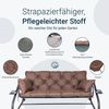 TexDeko Auflagekissen Ecolen Gartenbankauflage für Hollywoodschaukel mit Rückenlehne, (1x Gartenbankauflage für Hollywoodschaukel + 2x Kissen), UV-Beständig Bild 4