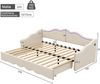 Merax Polsterbett, Einzelbett, 90x200 cm, Daybett, Tagesbett, Schlafsofa, ausziehbar auf 180 cm, mit LED und USB-Anschluss, Samt , Beige Bild 4