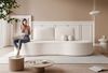 Sofa Designersofa ARLET 3-Sitzer in Stoff Abriamo Creme Bild 2
