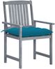 vidaXL Gartenstühle mit Kissen 8 Stk. Massivholz Akazie Grau 3078253 Bild 2