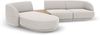 Micadoni Modulares Sofa Miley mit Recamiere 3-Sitzer Links Chenille Eden Silber Bild 3