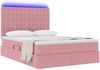 vidaXL Bett mit Stauraum und LED mit Matratze Rosa 140 x 190 cm Samt 3372788 Bild 3