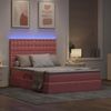 vidaXL Bett mit Stauraum und LED mit Matratze Rosa 140 x 190 cm Samt 3372788 Bild 5