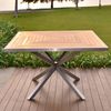 Designer Set Tisch Andalo + 4 Stapelstühle Dosazzo Teakholz Edelstahl 100x100 cm Bild 2