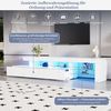 BlingBin TV-Schrank Lowboard mit LED-Beleuchtung, Fernsehschrank - 180 x 35 x 45 cm (1er Set, 1-St, Belastbarkeit: 30kg, Geeignet für Fernseher bis 75 Zoll) Fernsehtisch mit 3 Schubladen & Hochglanzfront für Wohnzimmer, Weiß Bild 3