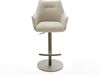 Barstuhl Alja-Flex Webstoff Soft Beige Drehfuß höhenverstellbar Metall Titanfarben Taschenfederkern Bild 2