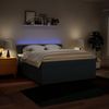 Boxspringbett mit Matratze, Stoff, Viereckige, grauer Fuß, Blau, 180x200 cm, true Bild 5