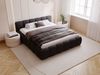 GRAINGOLD Cloud Low Bett 160x200, Polsterbett mit Bettkasten und Lattenrost, Bouclé-Stoff, Schwarz Bild 3