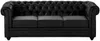 Vente-unique - CHESTERFIELD Couchgarnitur Kunstleder Schwarz - B 88 cm x H 72 cm x L 168 cm205 cm Bild 2