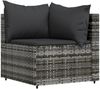 vidaXL 4-tlg. Garten-Lounge-Set mit Kissen Grau Poly Rattan 319765 Bild 4