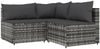 vidaXL 4-tlg. Garten-Lounge-Set mit Kissen Grau Poly Rattan 319765 Bild 3
