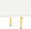 HAUSS SPOLE Sideboard wohnzimmerschrank weiß mit viel stauraum,Kommode mit Griffe (Elegantes Sideboard mit 4 Türen, Goldene Akzente & Soft-Close Funktion, Hochglänzende Tischbeine, 1 St) Bild 4