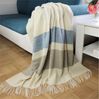 Wohndecke Fair de luxe Kaschmir easy care | Kaschmir Wolldecke | Sofadecke/Couchdecke | Tagesdecke | Flauschig & Kuschlig warm | 140 x 190 cm (Blau/Grau Blockstreifen, Kaschmir/Wolle) Bild 3
