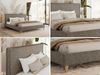 Design Polsterbett LUMARO CLASSIC 140 x 200 cm mit Lattenrost & 12cm hohen Füßen, Doppelbett mit Kopfteil, Konfigurierbar, Pocket Matratze - Grau Strukture - VIRE LUX Bild 2