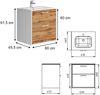 Waschbeckenunterschrank Lanco Weiß/Goldkraft Eiche 61 x 61.5 cm mit Waschbecken Vicco Bild 3
