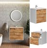 Waschbeckenunterschrank Lanco Weiß/Goldkraft Eiche 61 x 61.5 cm mit Waschbecken Vicco Bild 2