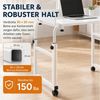 BlingBin Wangentisch Schreibtisch, Ausziehbarer Roll-Mobilität Tisch, Betttisch mit Rollen (1er Set, 1-St, Breite 120-140 cm & Höhe 65-95 cm), Überbettschreibtisch, Computertisch, Steharbeitsplatz, Essenstablett Bild 2